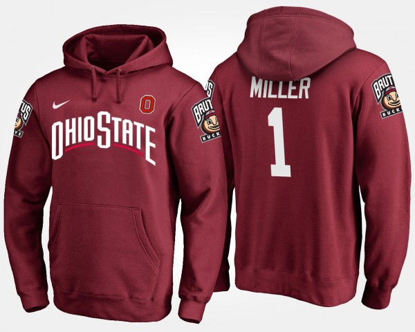 Ohio State Buckeyes Braxton Miller Men's #1 Scarlet College Football Hoodie 2404OMLS2